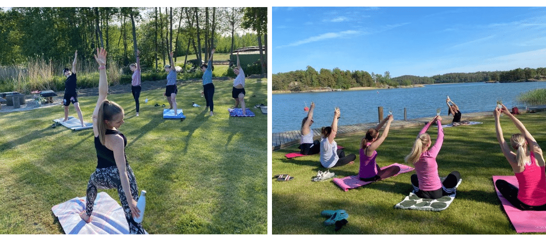 Henriikan joogatunti puistossa